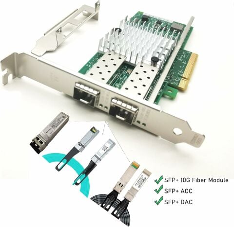 Intel X520-DA2 Dual / 2 Port 10GbE PCI-E X8 SFP+ Ethernet Kart - E10G42BTDA | StorNET Intel X520-DA2 Dual / 2 Port 10GbE PCI-E X8 SFP+ Ethernet Kart - E10G42BTDA | StorNET