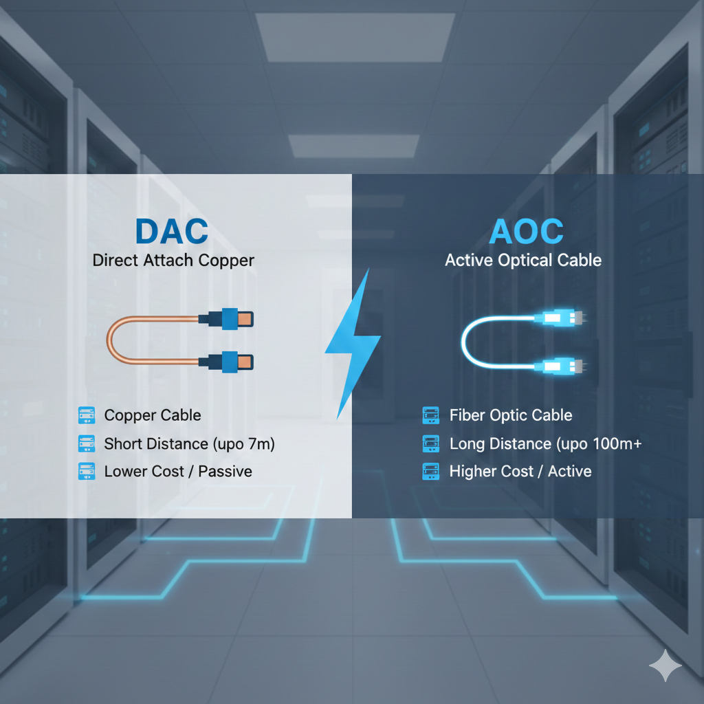 DAC ve AOC kablo karşılaştırma görseli