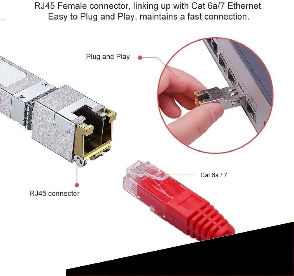 sfp+ to rj45 bakır transceiver rj45 çıkışlı ethernet kartlarını fiber switch bağlamak için adaptör