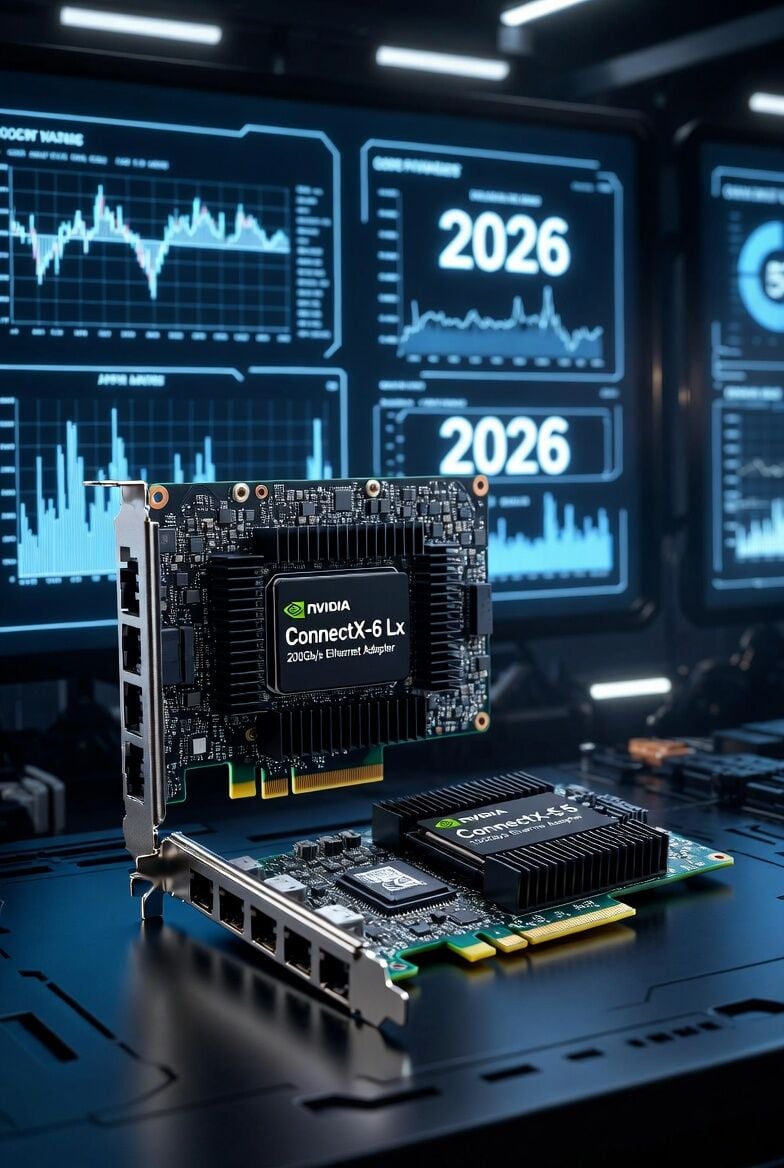 NVIDIA ConnectX-6 Lx (MCX631102AN-ADAT) vs ConnectX-5 (MCX512A-ACAT): Finans Sektöründe 2026'da Hangisi Önde?