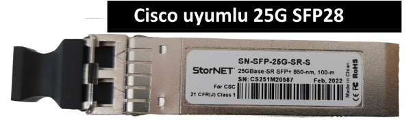 Cisco SFP-25G-SR-S Uyumlu 25GBASE-SR SFP28 Transceiver 850nm 100m DOM