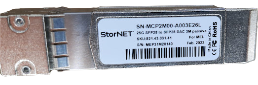 Dac Kablo 25G Nvidia Mellanox uyumlu 3 Metre | StorNET
