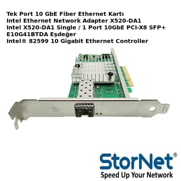 intel X520-DA1 Tek Port 10GbE SFP+ | StorNET Ethernet Kartı
