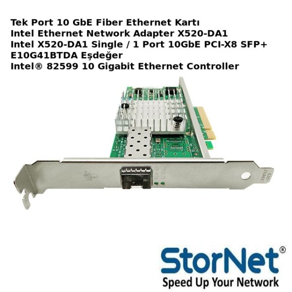 intel X520-DA1 Tek Port 10GbE SFP+ | StorNET Ethernet Kartı
