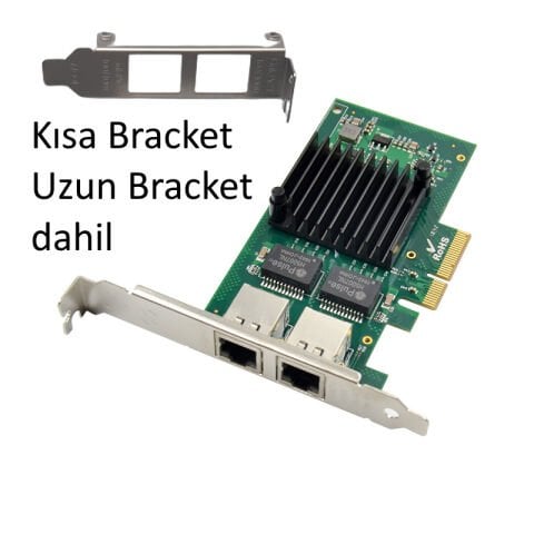 Ethernet Kartı 2 Port Intel I350-T2 ChipSet 1GbE x4 Slot | StorNET