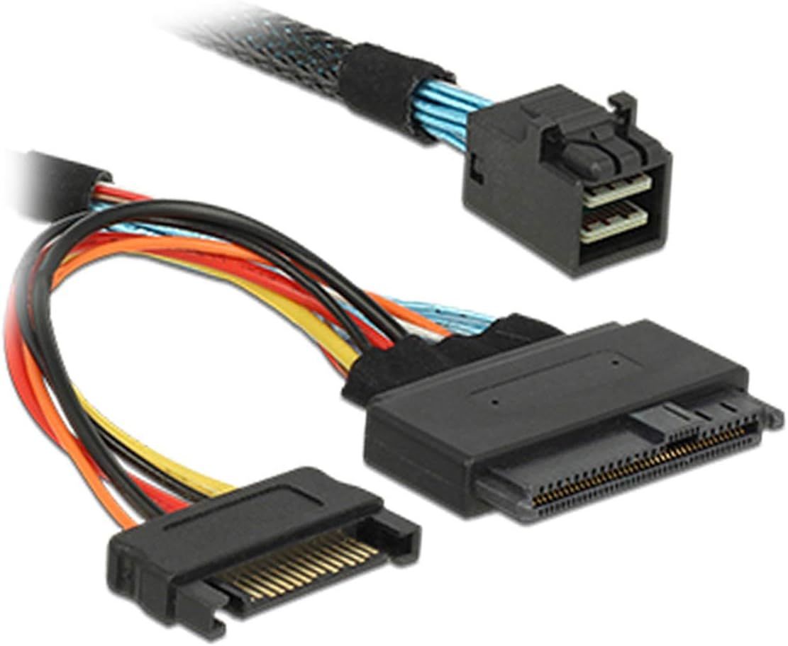 U.2 NVMe PCIe SSD Kablo | SFF-8639 → Mini-SAS HD SFF-8643 | Uzunluk:80cm