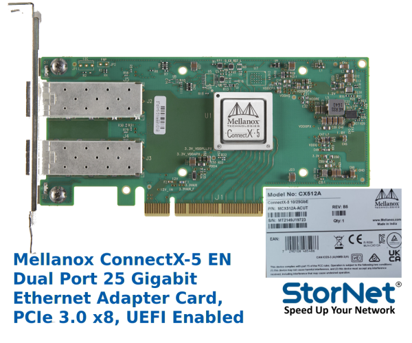 Ethernet Kartı 25G Dual Port Mellanox MCX512A-ACUT ConnectX-5