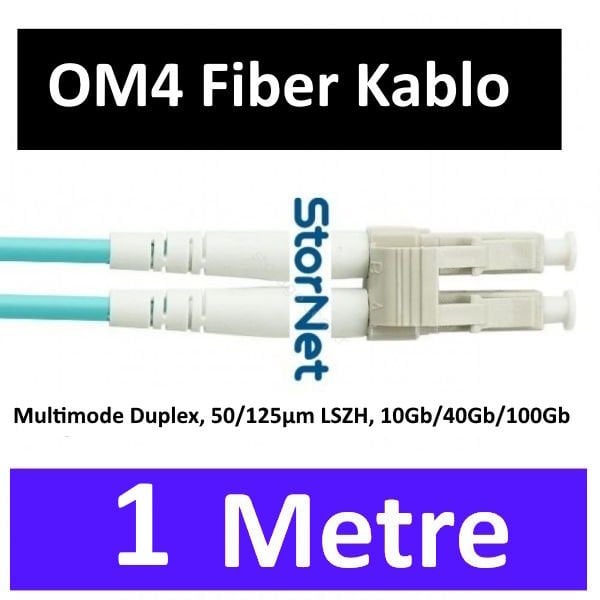 1 Metre LC-LC Fiber Optik Patch Kablo - Multimode Duplex OM4 50/125 40G/100G LSZH