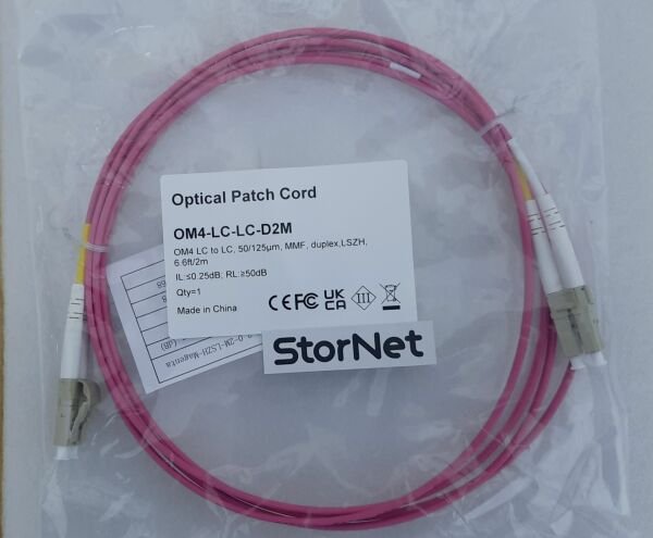 LC-LC Fiber Optik Patch Kablo 2 metre Multimode Duplex 50/125 Om4