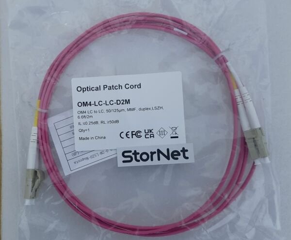 2 Metre LC-LC Fiber Optik Patch Kablo - Multimode Duplex OM4 50/125 40G/100G LSZH