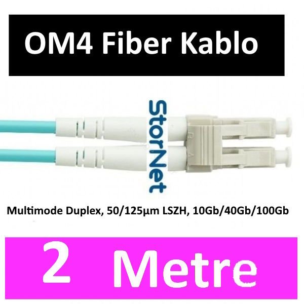 2 Metre LC-LC Fiber Optik Patch Kablo - Multimode Duplex OM4 50/125 40G/100G LSZH