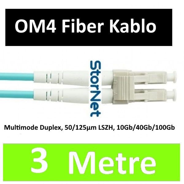 LC-LC Fiber Optik Patch Kablo 3 metre Multimode Duplex 50/125 Om4