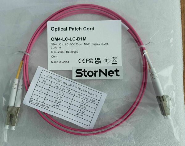 10 Metre LC-LC Fiber Optik Patch Kablo - Multimode Duplex OM4 50/125 40G/100G LSZH