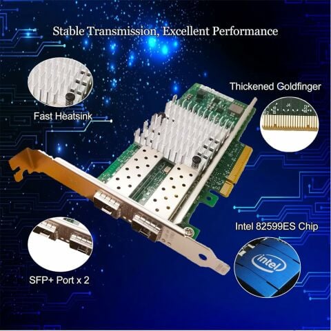 Ethernet 10GbE intel X520-DA2 + 2 adet MM Modül