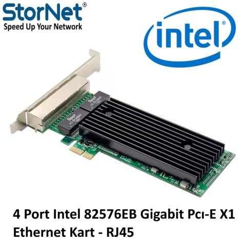 Intel 82576EB Gigabit Pcı-E X1 4 Port Ethernet Kart StorNET