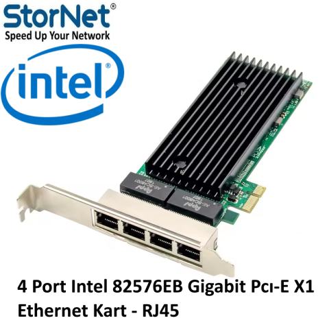 Intel 82576EB Gigabit Pcı-E X1 4 Port Ethernet Kart StorNET