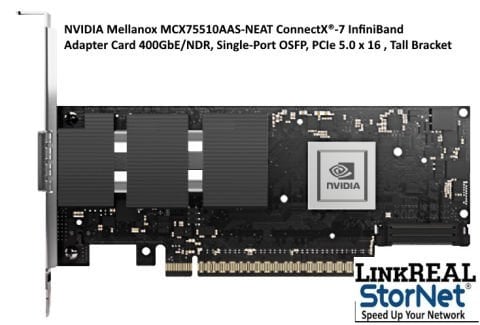 NVIDIA Mellanox MCX75510AAS-NEAT ConnectX-7 InfiniBand 400GbE/NDR Tek-Port