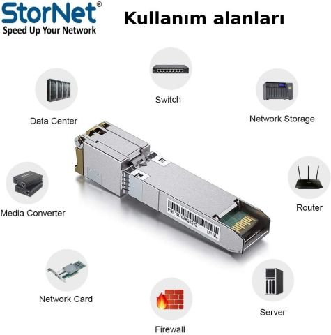 10G RJ45 SFP+ Transceiver ARUBA JL563A-SN uyumlu