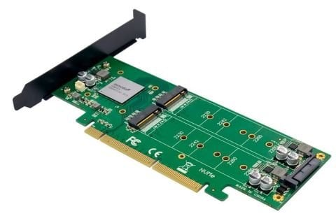 NVMe Kart PCIe 3.0 x16 x8 ASM2824 Quad- M.2 M 2280