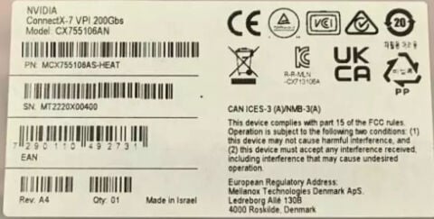 NVIDIA Mellanox MCX755106AS-HEAT ConnectX-7 InfiniBand - Ethernet Kartı