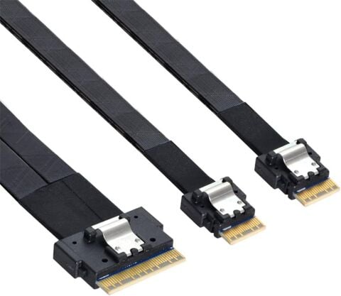 Ultraport Slimline SAS 4.0 SFF-8654 8i 74pin Dual SFF-8654 4i 38Pin Kablo 40cm