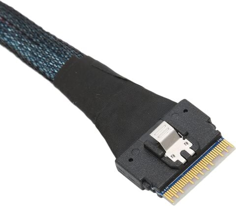 Mini SAS 4.0 Veri Aktarım Kablosu – SFF-8654 8i to SFF-8654 8i, 24 Gbps 0.80Metre