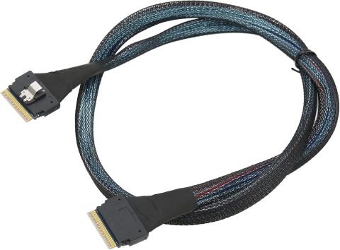 Mini SAS 4.0 Veri Aktarım Kablosu – SFF-8654 8i to SFF-8654 8i, 24 Gbps 0.80Metre