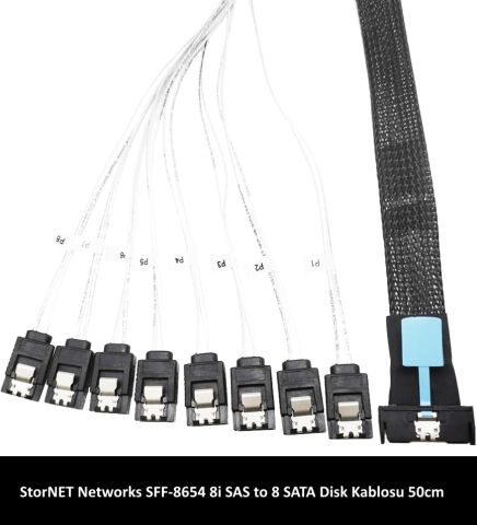 SAS SFF-8654 8I - 8X SATA 7P Kablo 50Cm