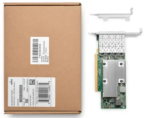 BCM957504-P425G Broadcom 25GbE 4-Port Ethernet Kartı SFP28, PCIe 4 x16