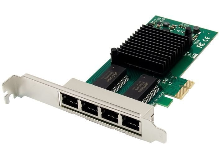 StorNET intel i350-T4 Chip PCIe X1 Quad Port 1GbE Ethernet Kartı