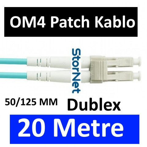 20 Metre LC-LC Fiber Optik Patch Kablo - Multimode Duplex OM4 50/125 40G/100G LSZH